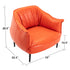 Kadar Leather Barrel Chair-Orange Modern Leather Chair | Accent Chairs | Kinwell Furniture | Barrel Chairs